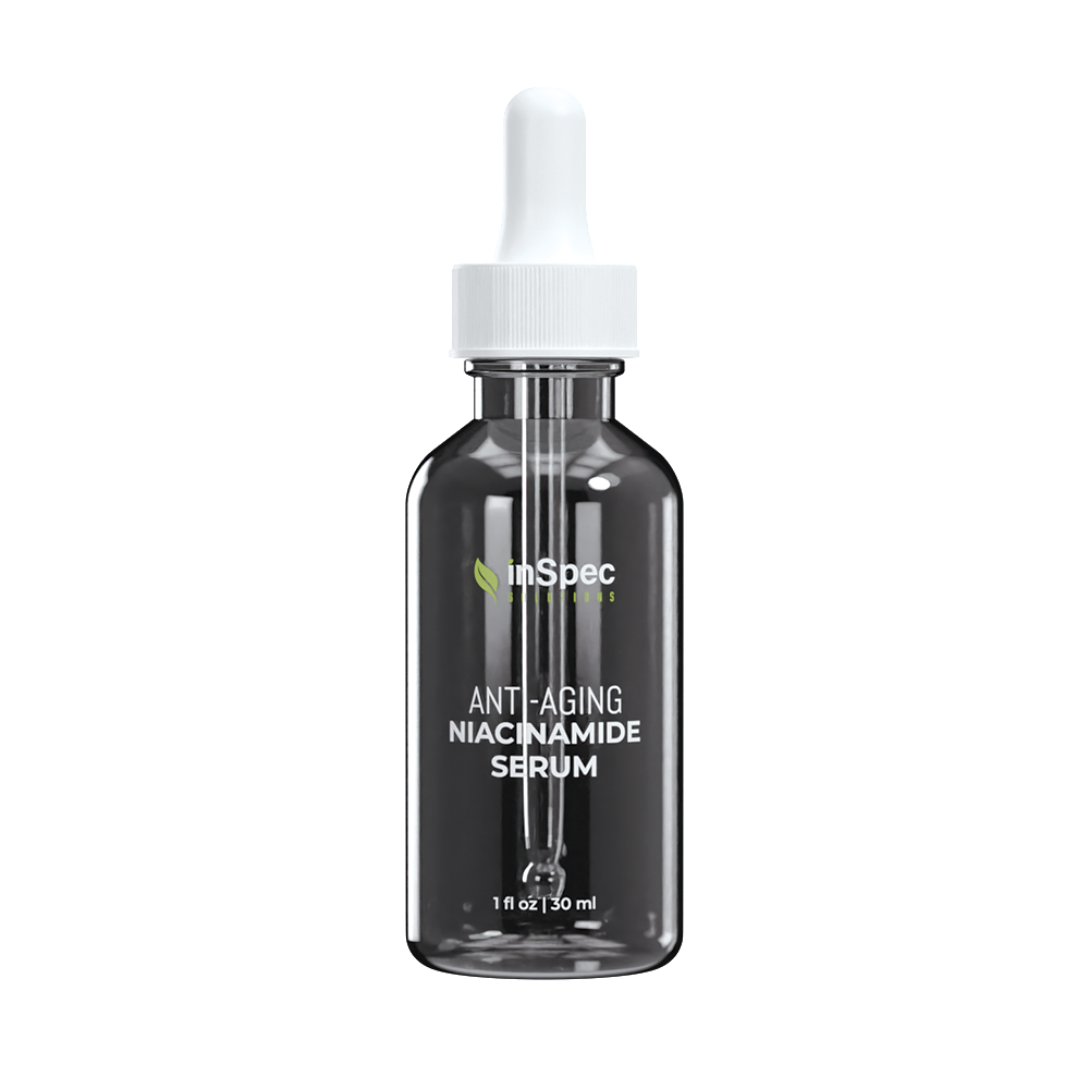 Anti-Aging Niacinamide Serum illustrative concept packaging