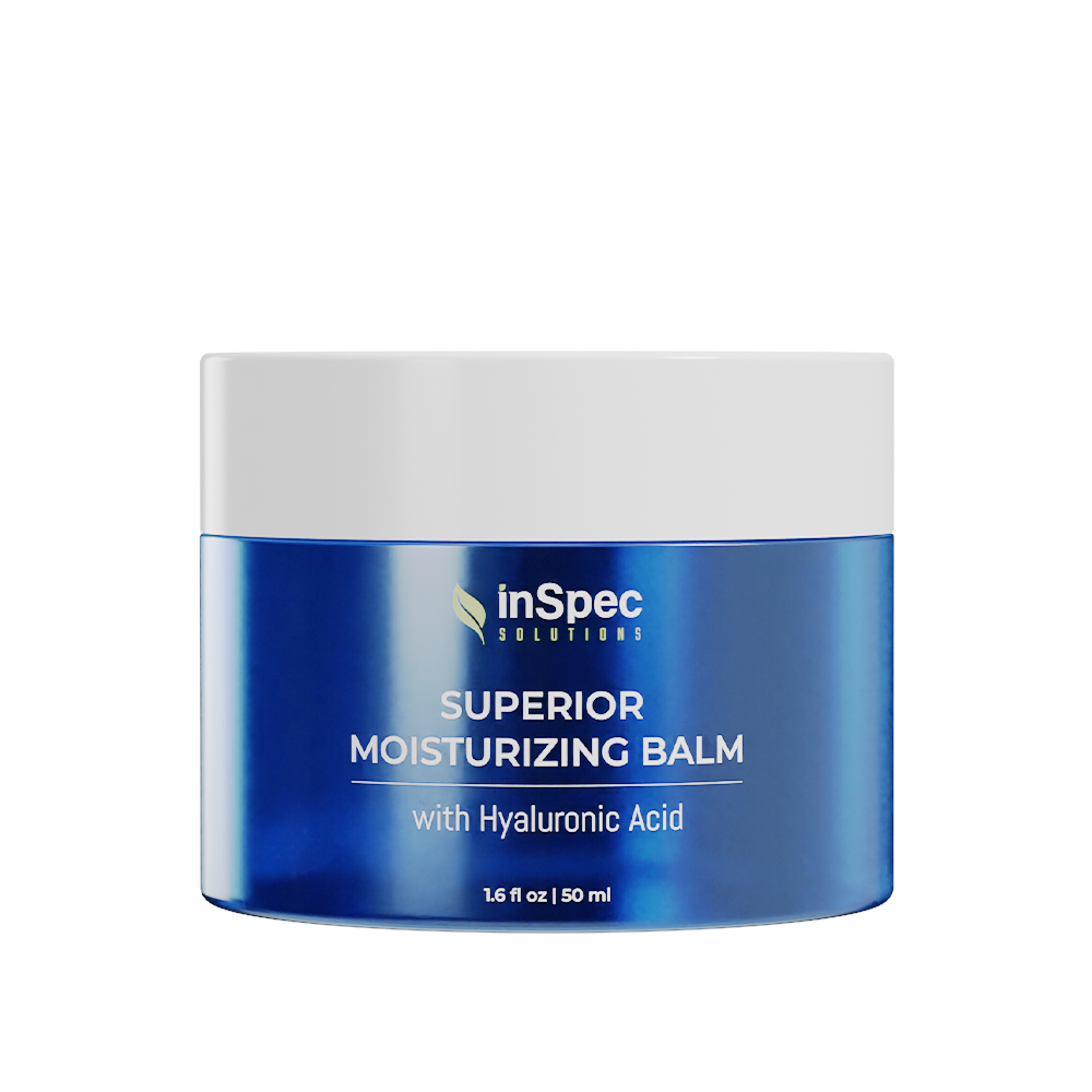 Superior Moisturizing Balm with Hyaluronic Acid illustrative concept packaging