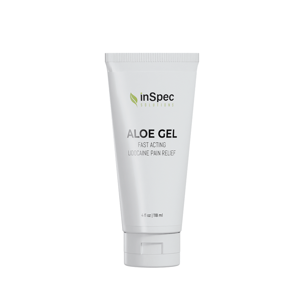 Numbing Lidocaine Burn Relief Aloe Gel illustrative concept packaging