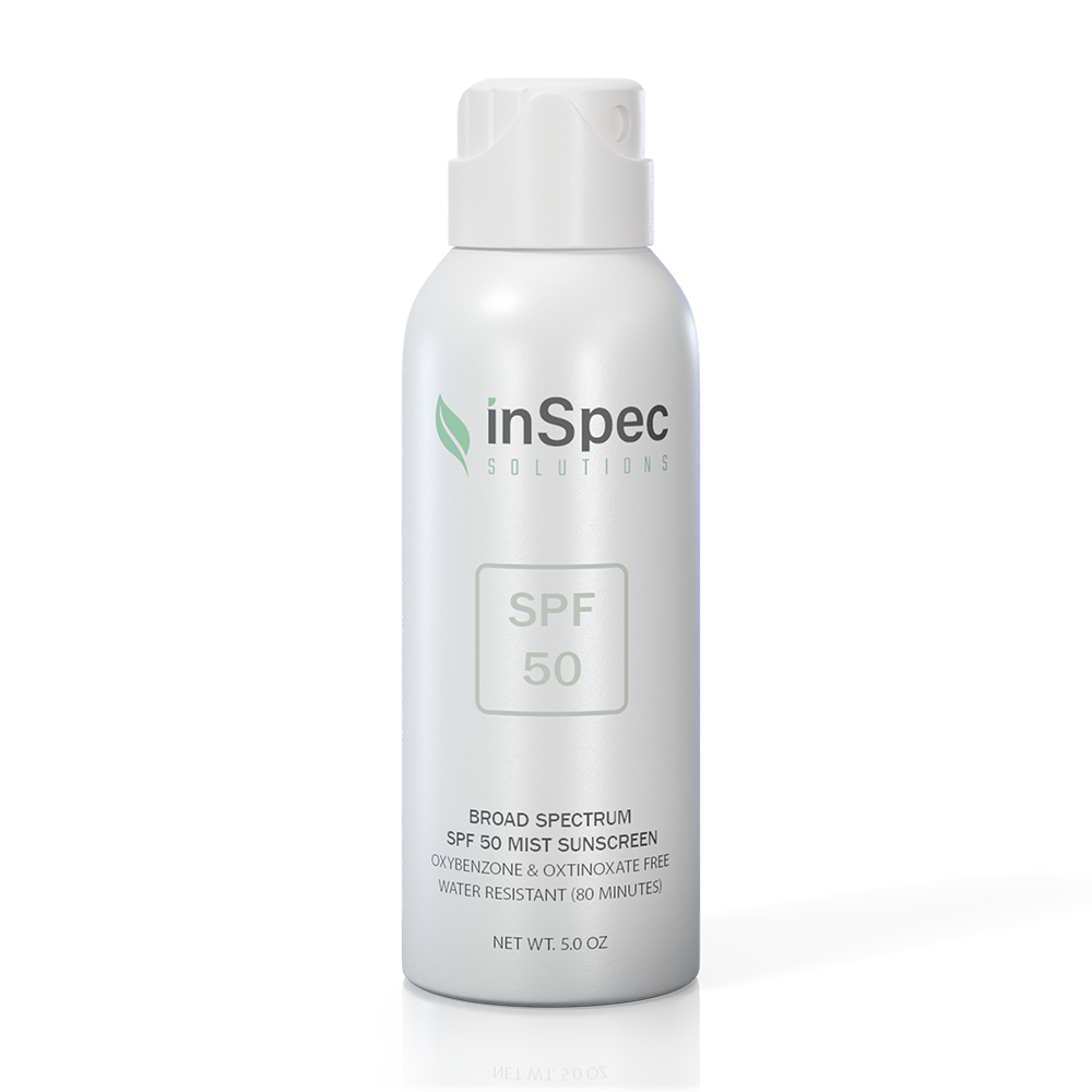 SPF 50 Continuous Spray Sunscreen illustrative concept packaging
