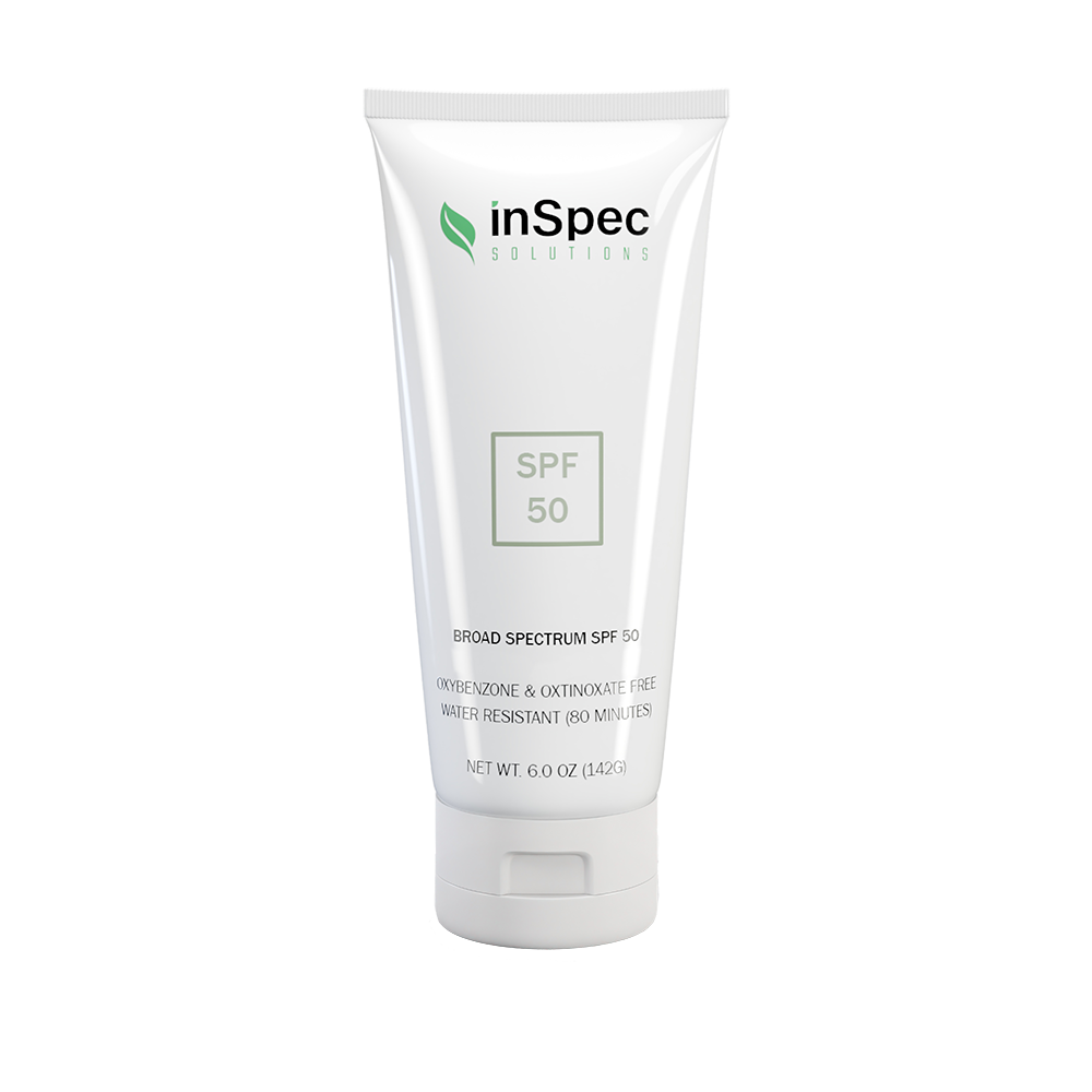 SPF 50 Water-Proof Sunscreen Lotion illustrative concept packaging
