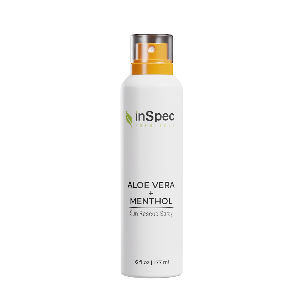Aloe Vera + Menthol Sun Rescue Spray illustrative concept packaging